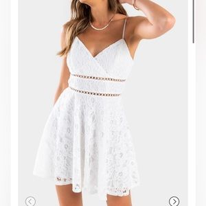 Francesca’s White Lace Eyelet Dress - Size Small